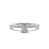 Artisan Women's Natural Emerald Cut Lab Grown Diamond Cocktail Ring In White Gold