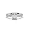 Artisan Women's Natural Emerald Cut Lab Grown Diamond Designer Ring In White Gold