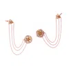Artisan Women's Natural Ice Diamond Designer Ear Cuff Earrings In 18k Rose Gold