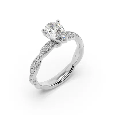 Artisan Women's Natural Lab Grown Shank Design Cocktail Ring In White Gold
