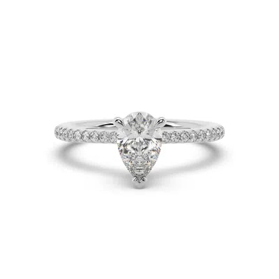 Artisan Women's Natural Pear Cut Lab Grown Diamond Cocktail Ring In White Gold