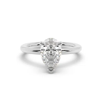 Artisan Women's Natural Pear Lab Grown Diamond Cocktail Ring In White Gold