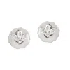 Artisan Women's Natural Rose Cut Diamond Stud Earrings In White Gold