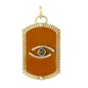 Artisan Women's Natural White & Black Diamond Evil Eye Enamel Pendant In 18k Yellow Gold In Gold