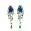 Artisan Women's Opal Doublet & Emerald Baguette Diamond Dangle Earrings In Rose Gold