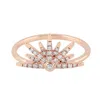 Artisan Women's Orange / White 14k Rose Gold Modern Half Starburst Diamond Ring In Gold