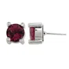 Artisan Women's Orange / White 18k White Gold Stud Earrings With Pink Tourmaline & Diamonds In Metallic
