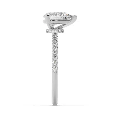 Artisan Women's Pear Cut Lab Grown Diamond Cocktail Ring In 14k White Gold