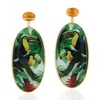 Artisan Women's Picture Bakelite & Citrine Prong Diamond Dangle Earrings In Gold