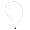 Artisan Women's Pink / Brown / White 18k Rose Gold Princess Chain Necklace With Pear Ice Diamond In Gold