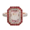 Artisan Women's Pink / Purple / Rose Gold Tourmaline Gemstone & Diamond Cocktail Ring In Rose Gold