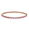 Artisan Women's Pink / Rose Gold Luxury Baguette-cut Pink Sapphire Bangle In 14k Rose Gold In Gold
