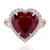 Artisan Women's Pink Tourmaline Gemstone & Diamond Cocktail Ring In Rose Gold