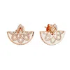 Artisan Women's Pink / White Diamond & Enamel Statement Stud Earrings In Rose Gold In Gold
