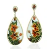 Artisan Women's Prong Diamond & Colored Bakelite Flower Earrings In Gold – Designer Dangle Jewelry In Neutral