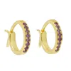 Artisan Women's Purple / Yellow Purple Gemstone Amethyst Huggie Earrings 10k Yellow Gold In Gold