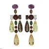 Artisan Women's Rainbow Mixed Gemstone Chandelier Earrings In 18k Gold In Gold
