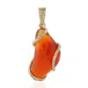 Artisan Women's Raw Fire Opal & Pave Diamond Designer Pendant In Gold – Al Fine Jewelry In Gold
