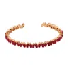 Artisan Women's Red / Orange Elegant Ruby Gemstone Cuff Bracelet In 18k Rose Gold In Red