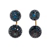Artisan Women's Rose Gold / Blue Colored Diamond Tunnel Earrings In Rose Gold