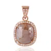 Artisan Women's Rose Gold / Brown / White 18k Rose Gold Charm Pendant With Natural Ice Diamond In Gold