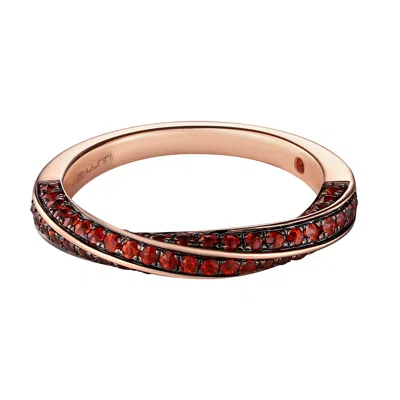 Artisan Women's Rose Gold / Red 14k Rose Gold Red Garnet Twist Band Ring