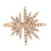 Artisan Women's Rose Gold / White 14k Rose Gold Micro Pave Diamond Starburst Ring