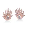 Artisan Women's Rose Gold / White Bezel Set Diamond Studs In 18k Rose Gold – Fine Designer Earrings For Her In Multi