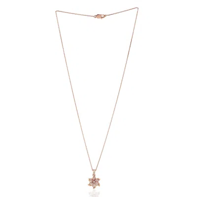 Artisan Women's Rose Gold / White Handcrafted Diamond Flower Pendant Necklace – Rose Gold In Multi