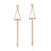 Artisan Women's Rose Gold / White Natural Diamond Drop/dangle Earrings In 18k Rose Gold