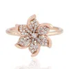 Artisan Women's Rose Gold / White Natural Diamond Floral Cocktail Ring In 18k Rose Gold In Gold