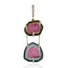 Artisan Women's Rose Gold / White Water Melon Tourmaline & Diamond In Rose Gold Designer Pendant