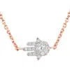Artisan Women's Rose Gold / White White & Rose Gold Hamsa Hand Pendant – Natural Diamond Protection Charm Je In Multi