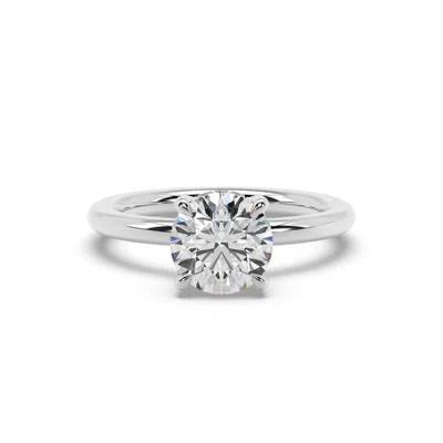 Artisan Women's Round Cut Lab Grown Diamond Cocktail Ring In White Gold