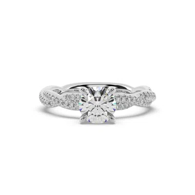 Artisan Women's Round Cut Lab Grown Solitaire Ring In White Gold