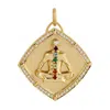Artisan Women's Seven Chakra Yoga Pendant With Mixed Gemstones & Diamonds In 14k Gold In Gold