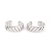 Artisan Women's Solid 18k White Gold Designer Ear Cuff Earrings In Metallic