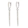 Artisan Women's Statement Spike Huggie Earrings In 14k White Gold In Metallic
