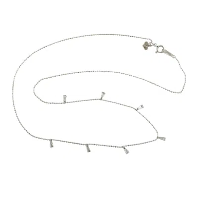 Artisan Women's Tapered Diamond Beaded Princess Necklace In White Gold – Graceful Fine Jewelry