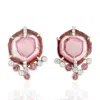 Artisan Women's Tourmaline Melon & Pink Tourmaline Bezel Diamond Stud Earrings In Rose Gold