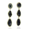 Artisan Women's Uneven Geode Gemstone & Diamond In Gold Dangle Earrings