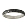 Artisan Women's White / Black 14k White Gold Thin Band Ring With Black Diamonds In Multi