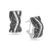 Artisan Women's White / Black 18k White Gold Hoop Earrings With White & Black Baguette Diamonds In Multi