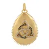 Artisan Women's White / Black / Gold 14k Yellow Gold Trinity Knot Pendant With Natural Diamond In Gold