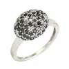 Artisan Women's White / Black Natural Black & White Diamond Cocktail Ring In White Gold