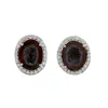 Artisan Women's White / Black Uneven Geode Gemstone & Diamond Stud Earrings In White Gold