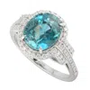 Artisan Women's White / Blue 18k White Gold Blue Zircon Diamond Statement Cocktail Ring In Blue