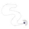 Artisan Women's White / Blue 18k White Gold Natural Tanzanite & Diamond Choker Necklace In Gray
