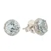 Artisan Women's White / Blue Classic Aquamarine & Diamond Stud Earrings In White Gold In Metallic
