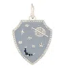 Artisan Women's White / Blue Designer Blue Sapphire & Diamond Universe Pendant In White Gold In Blue